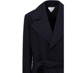 Bottega Veneta Blue Cotton Trench Coat