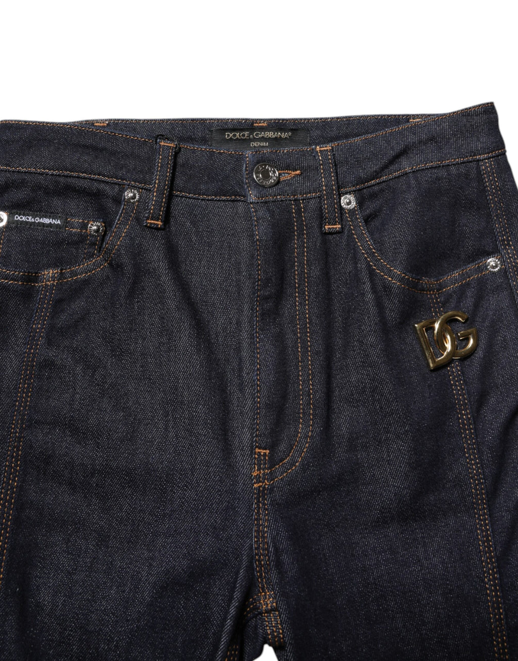 Dolce & Gabbana Black Cotton Mid Waist Bootcut Denim Jeans