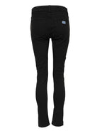 Dolce & Gabbana Black Cotton Logo Skinny Mid Waist Denim Jeans