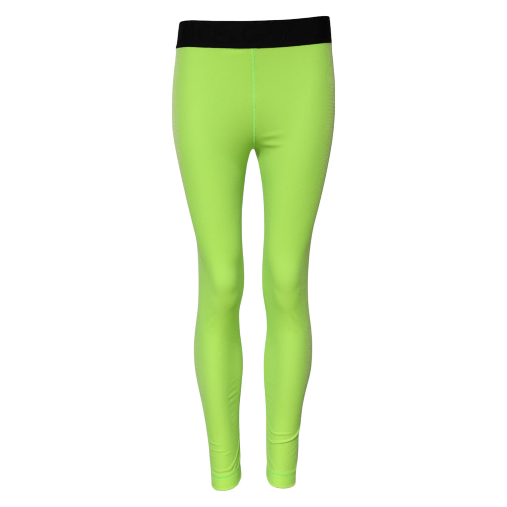 Dolce & Gabbana Green Nylon Slim Fit Leggings Pants