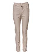Elisabetta Franchi Beige High Waist Tapered Pants