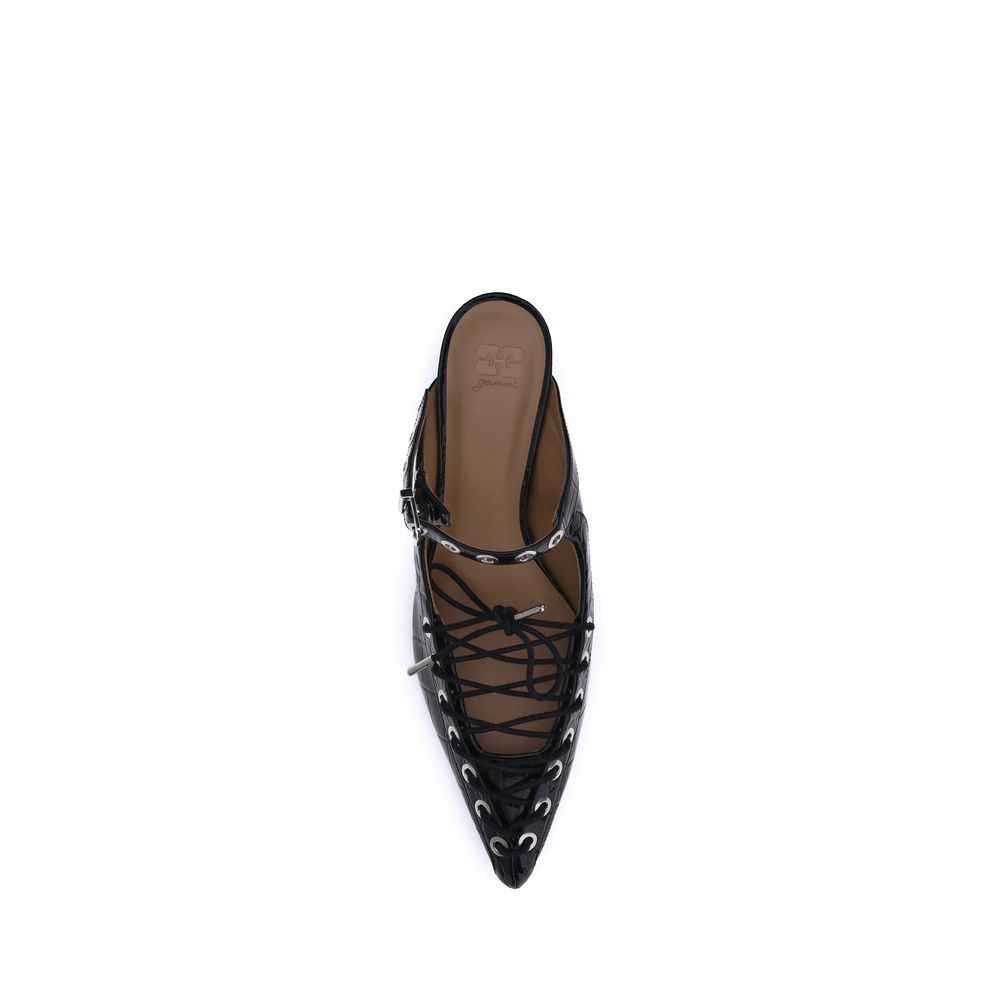 Ganni Oleatex laced Mules
