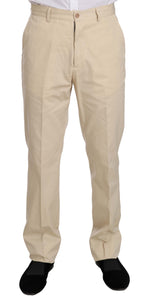 Romeo Gigli Two Piece 3 Button Beige Cotton Solid Suit