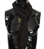 Dolce & Gabbana Brown Virgin Wool Striped Pattern Wrap Scarf - Maison Luxe