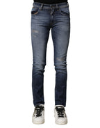 Dolce & Gabbana Blue Washed Cotton Slim Fit Men Denim Jeans