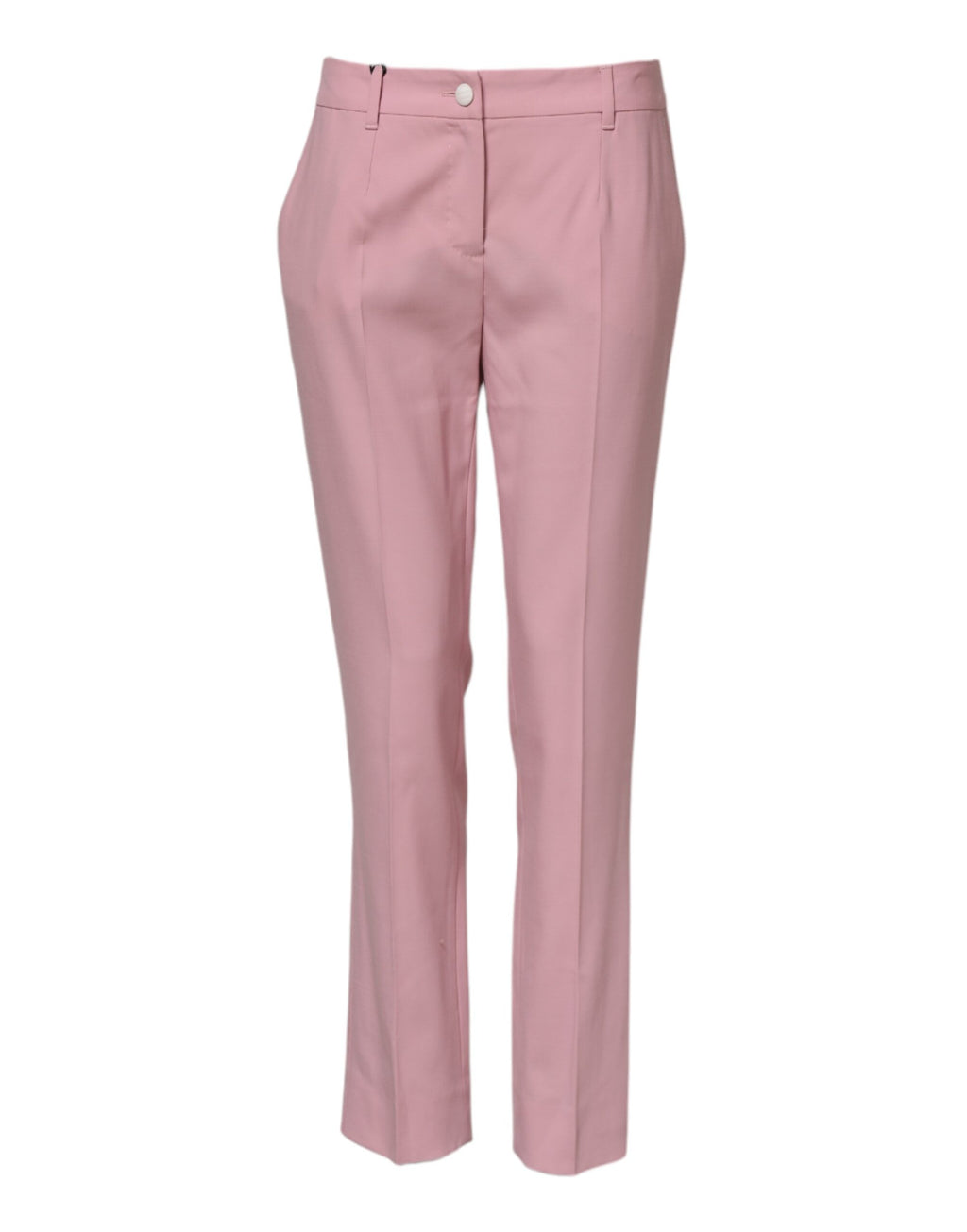 Dolce & Gabbana Pink Wool Mid Waist Tapered Pants