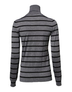 Dolce & Gabbana Gray Floral Embroidery Pullover Sweater