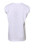 Dolce & Gabbana White Cotton Sleeveless Women Tank T-shirt