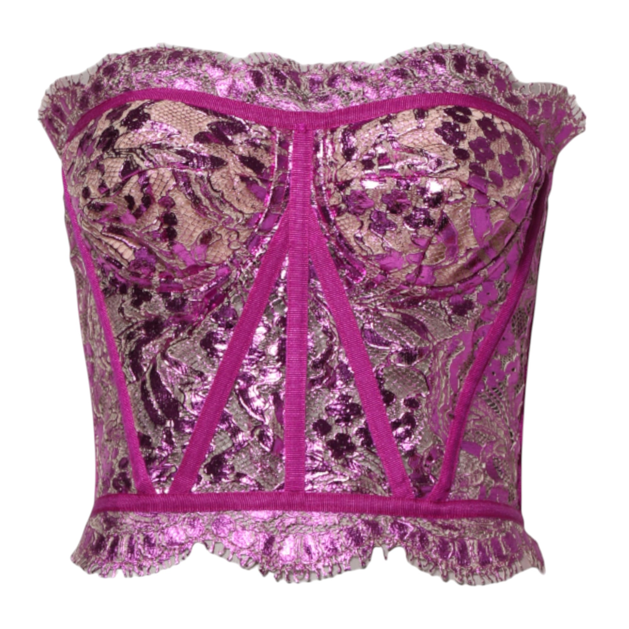 Dolce & Gabbana Pink Bustier Sleeveless Corset Blouse Top