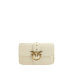 PINKO White Calf Leather Bos Taurus Shoulder Bag