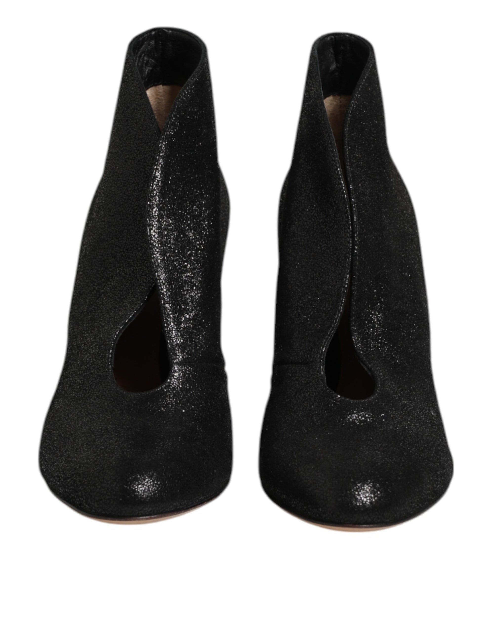 Gianvito Rossi Metallic Black Pump Stiletto Heels Shoes