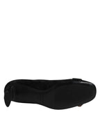 DEL CARLO Black Suede Leather Slip On High Heels Pump Shoes