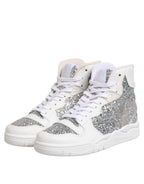 Chiara Ferragni White Silver High Top Women Sneakers Shoes