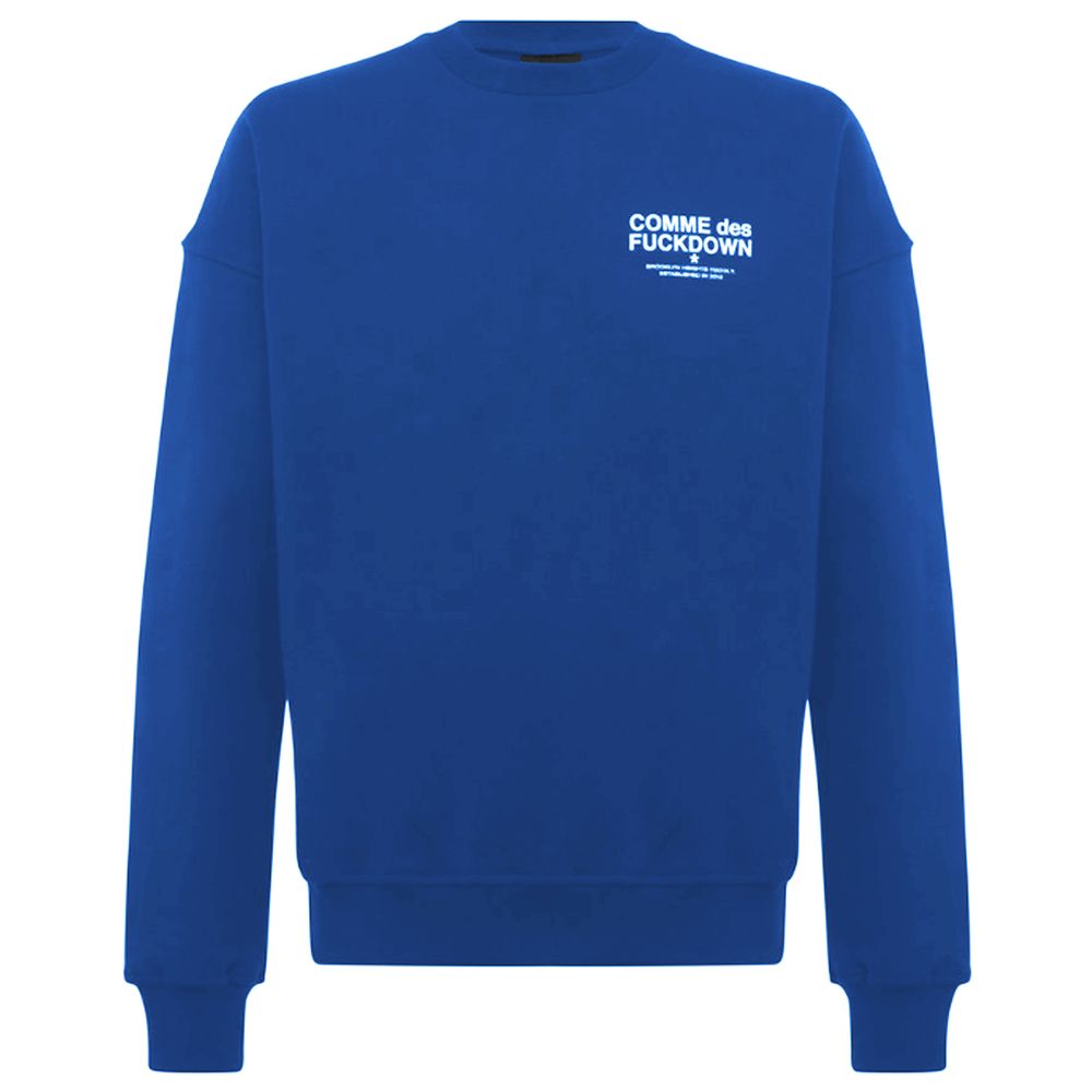 Comme Des Fuckdown Blue Cotton Men Sweater