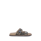 Fendi Brown Calf Leather Bos Taurus Sandals