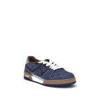 Fendi Blue Cotton Low Top Sneakers