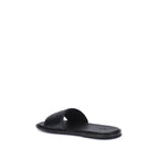 Fendi Black Calf Leather Bos Taurus Flat Sandals