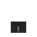 Saint Laurent Black Calf Leather Bos Taurus Cardholder