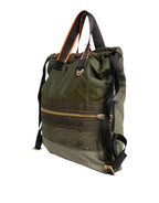 Dolce & Gabbana Military Green Patchwork Rucksack Backpack Bag