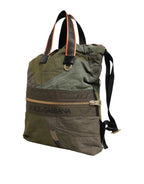 Dolce & Gabbana Military Green Patchwork Rucksack Backpack Bag