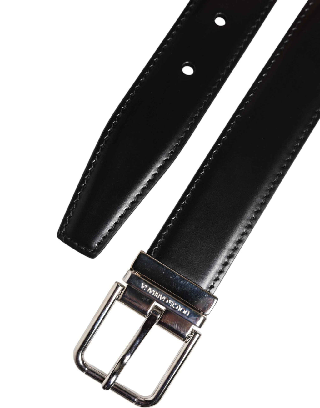 Dolce & Gabbana Black Classic Leather Metal Buckle Belt