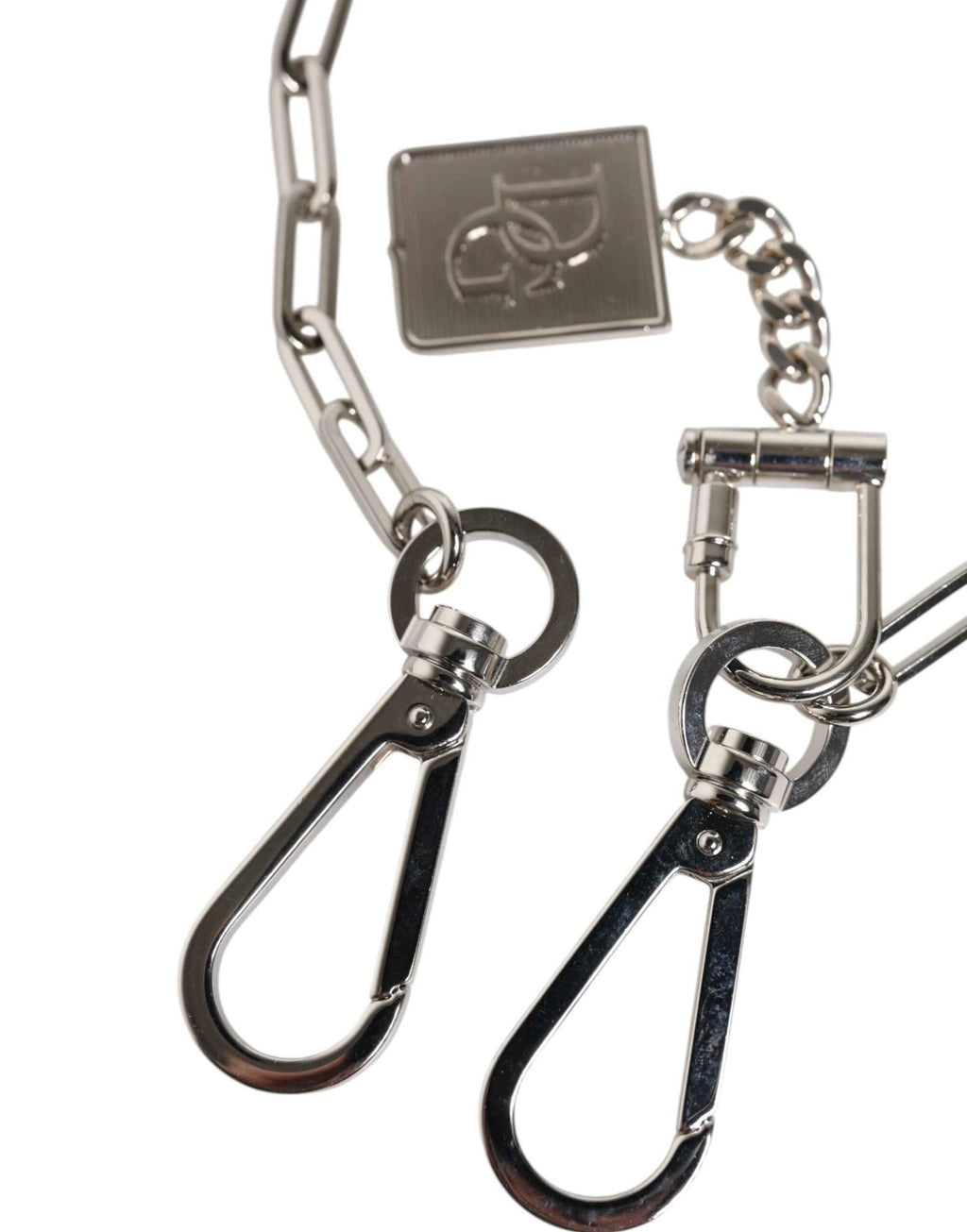 Dolce & Gabbana Silver Tone Metal Chain DG Charm Belt Keychain