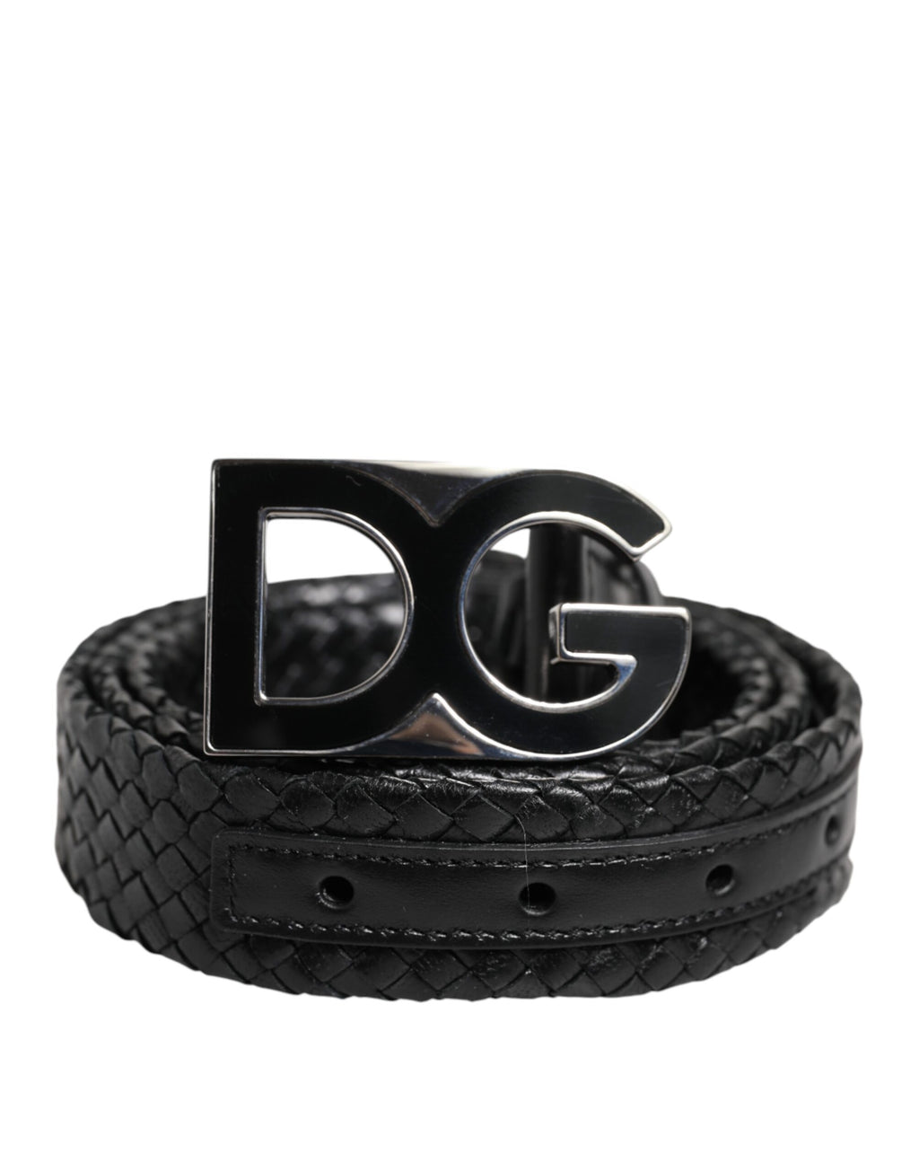 Dolce & Gabbana Black Classic Leather DG Logo Buckle Belt
