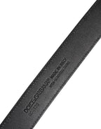 Dolce & Gabbana Black Leather Classic Metal DG Buckle Belt