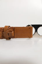 Dolce & Gabbana Brown Braided Metal DG Logo Buckle Belt