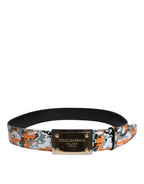 Dolce & Gabbana Multicolor Camouflage Metal Logo Buckle Belt
