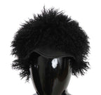 Dolce & Gabbana Black Tibet Lamb Fur Leather Gatsby Hat
