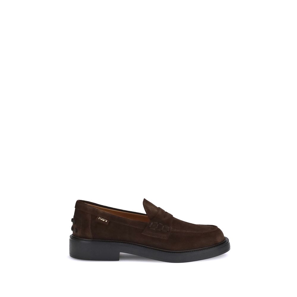 Tod's Brown Rubber Slip-On Loafers