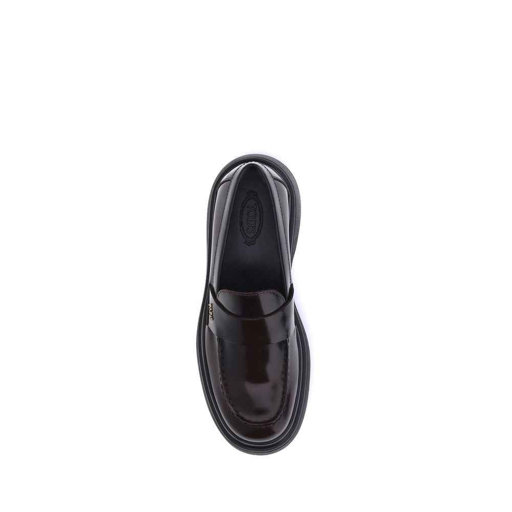 Tod's Brown Rubber Platform Loafers