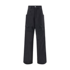 Rick Owens Black Wool Cargo Pants
