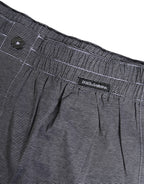 Dolce & Gabbana Gray Striped Cotton Regular Boxer Underwear