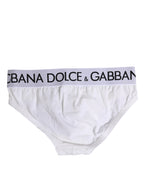 Dolce & Gabbana White Cotton Stretch Regular Brief Underwear