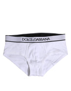 Dolce & Gabbana White Cotton Stretch Regular Brief Underwear