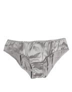 Dolce & Gabbana Gray Silk Stretch Bottom Low Waist Panty Underwear