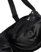 Dolce & Gabbana Black Silk Underwired Balconette Bra Underwear