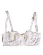 Dolce & Gabbana White Silk Underwired Balconette Bra Underwear