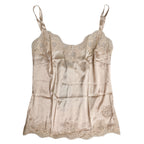 Dolce & Gabbana Beige Lace Silk Satin Tank Lingerie Underwear