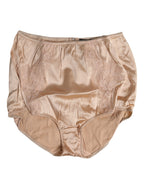 Dolce & Gabbana Beige Silk Lace High Waist Bikini Panty Underwear