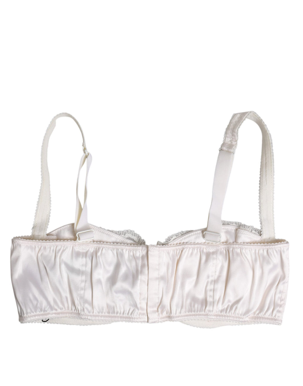Dolce & Gabbana White Silk Underwired Balconette Bra Underwear