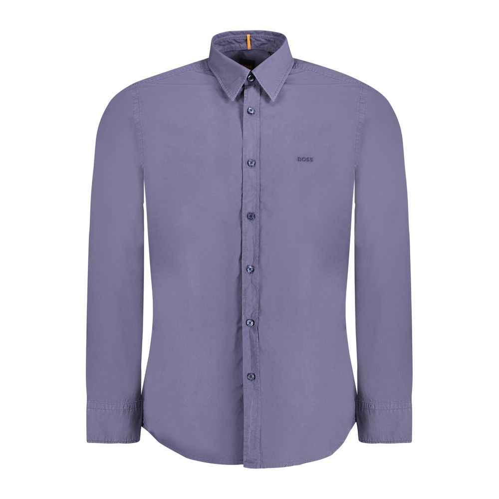 Hugo Boss Blue Cotton Men Shirt