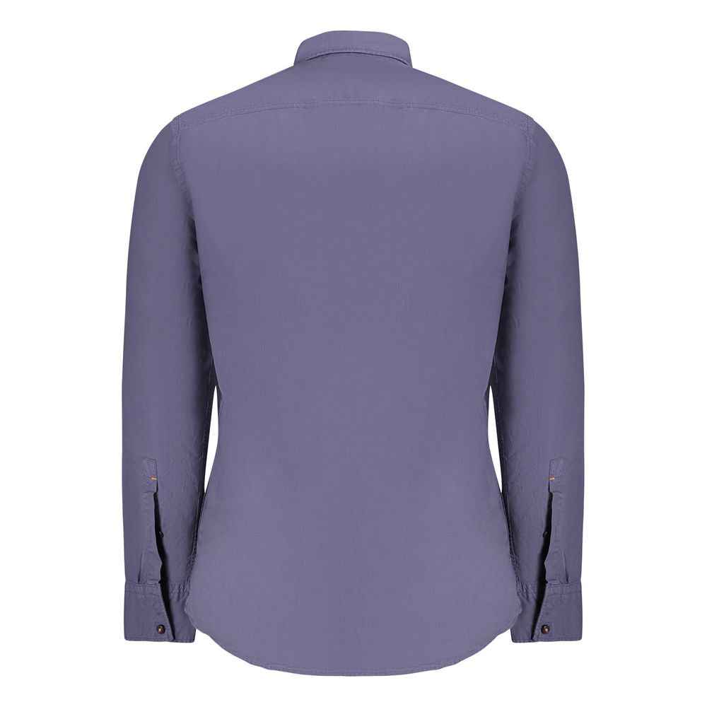 Hugo Boss Blue Cotton Men Shirt