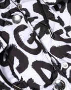 Dolce & Gabbana White DG Mania Hooded Sleeveless Puffer Jacket