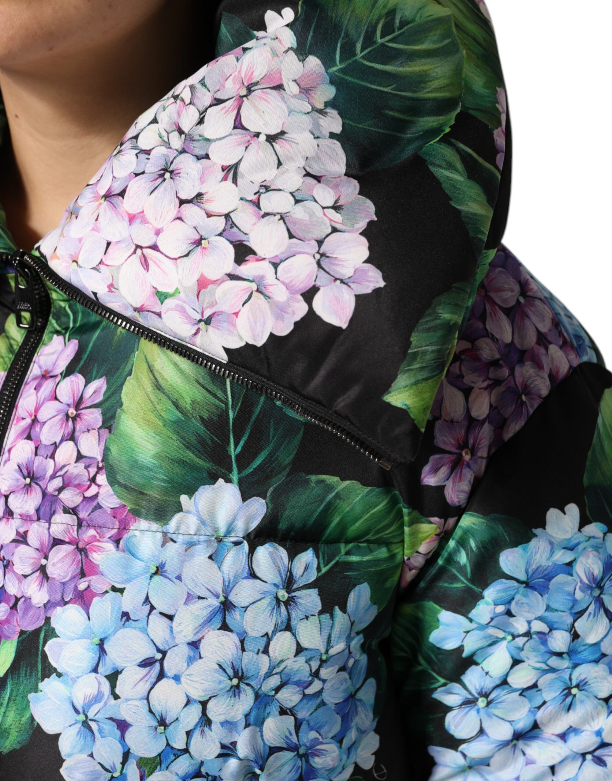 Dolce & Gabbana Multicolor Floral Print Puffer Quilted Jacket
