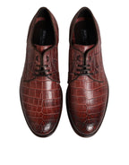 Dolce & Gabbana Burgundy Leather Lace Up Derby Dress Shoes