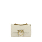 PINKO White Calf Leather Bos Taurus Shoulder Bag