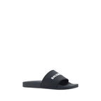 Balenciaga Black Rubber Flat Sandals